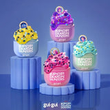 Gui Gui KPop Demon Hunters Single Pack assortment showing four decorated character slime designs in yellow, purple, blue and pink