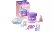 Gui Gui Single Pack purple lidded slime jar shown with all kit contents including base sachet, booster, beads, charms, mini figurine and sparkle sachet