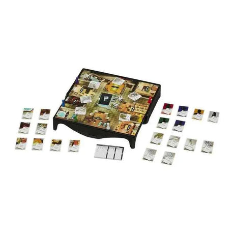 Hasbro Cluedo Grab and Go board layout with rooms, cards, and notebook Ireland