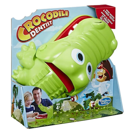 Angled box of Hasbro Crocodile Dentist board game with crocodile figure – Ireland