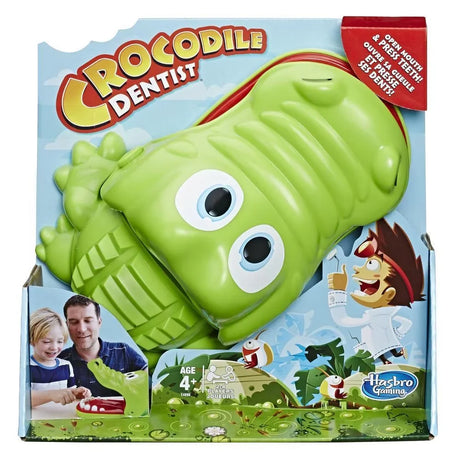 Front view of Hasbro Crocodile Dentist board game packaging – Ireland