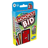 Monopoly Bid card game box with property and action card icons – Ireland