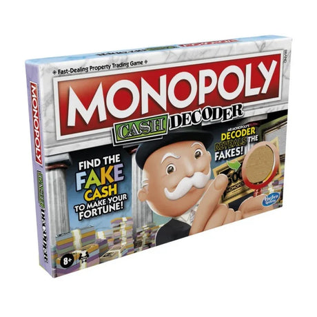 Monopoly Cash Decoder Game box showing decoder and fake cash message – Ireland