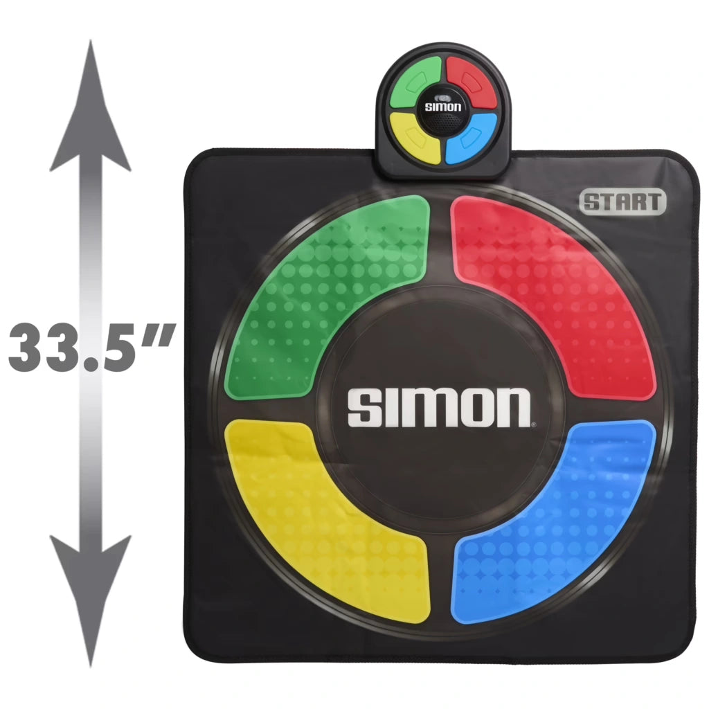 Hasbro Simon Jump Game Mat front view showing 33.5 inch height measurement