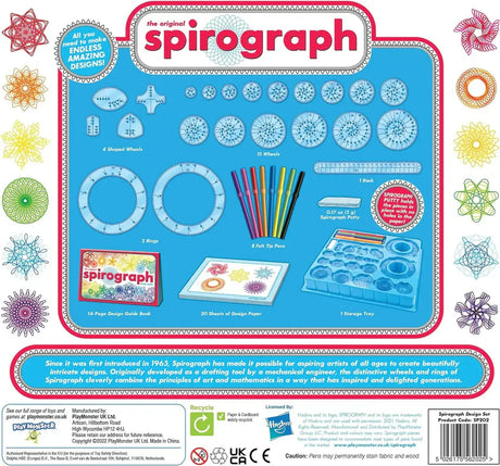 All components of Spirograph Original Drawing Set shown on box back – Ireland