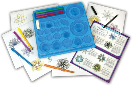 Spirograph Original Drawing Set layout with tray, pens, guide and designs – Ireland
