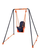 Hedstrom toddler swing set with frame and seat on a white background