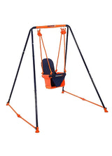 Hedstrom toddler swing set with frame and seat on a white background