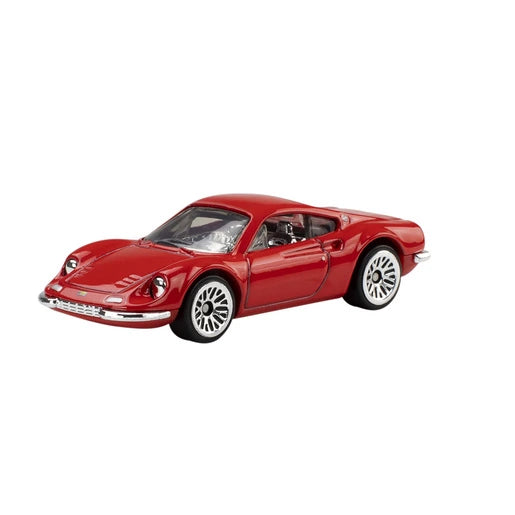 Hot Wheels Ferrari red Dino with white wheels and silver side details