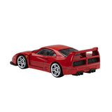 Hot Wheels Ferrari red F40 with large rear wing and white wheels