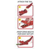 Hot Wheels City Nemesis Launcher Assortment setup diagram showing red launcher mouth and tail steps