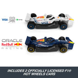 Two Formula 1 cars included with the Hot Wheels F1 Race Starter Track Set