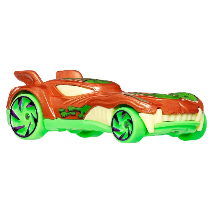 Hot Wheels Monster Trucks Mutant Chaos orange and green diecast car with bright green wheels
