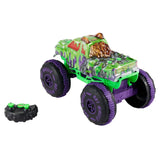 Hot Wheels Mutant Chaos Wreckin' Wolf RC rear angle with green slime graphics, purple wheels and controller