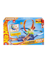 Hot Wheels Mid-Air Crash Stunt Tracks Playset box with motorized booster and crash action in Ireland.