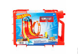 Hot Wheels Track Builder Fuel Can Stunt Box packaging with car and illustrated track design in Ireland.