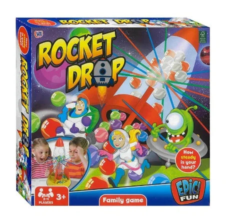 HTI Rocket Drop game setup showing rocket tower and falling balls Ireland