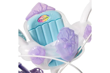 Close up of Huffy Disney Frozen bike handlebar doll carrier