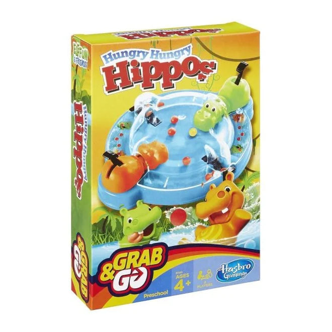 Hungry Hungry Hippos Grab and Go box with two hippos for kids aged 4+ Ireland