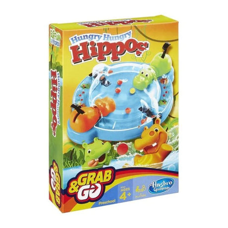 Hungry Hungry Hippos Grab and Go box with two hippos for kids aged 4+ Ireland