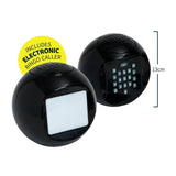 IDEAL Deluxe Electronic Bingo caller showing front display, rear keypad and 13 cm size