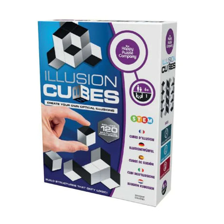 Illusion Cubes box showing optical puzzle kit for ages 6+ Ireland