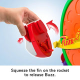 Close-up of the rocket release feature on the Imaginext Disney Pixar Toy Story Pizza Planet Playset