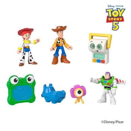 Imaginext Toy Story 5 figures with Woody, Jessie, Buzz Lightyear, Lilypad, Smarty Pants, Atlas and Snappy