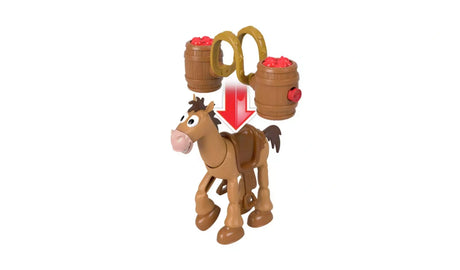 Imaginext Toy Story Jessie and Bullseye Playset showing Bullseye with saddle and barrel accessories