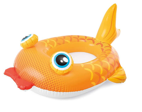 Intex Fish Pool Cruiser float made of orange vinyl with cartoon eyes and tail, available in Ireland