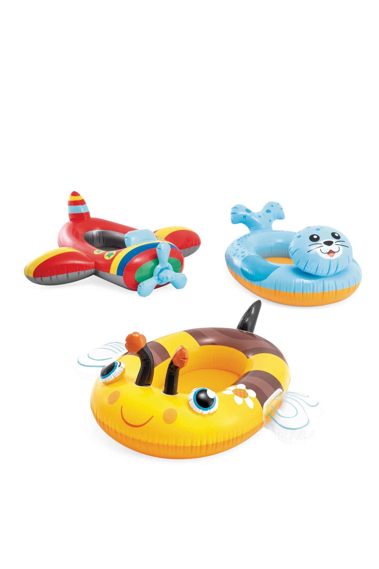 Three Intex Pool Cruisers floats shown together on a plain white background