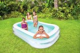 Family using the Intex Swim Center Family Pool on a lawn