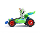 Toy Story RC buggy with Buzz Lightyear figure shown from the side on a white background