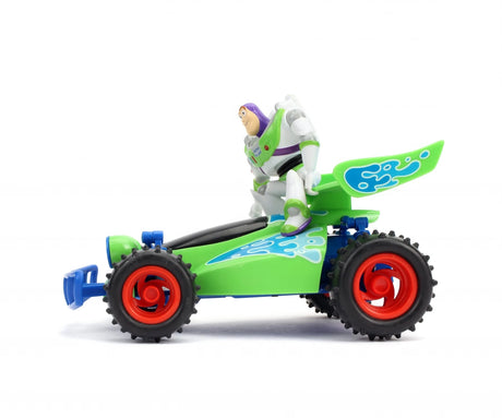 Toy Story RC buggy with Buzz Lightyear figure shown from the side on a white background