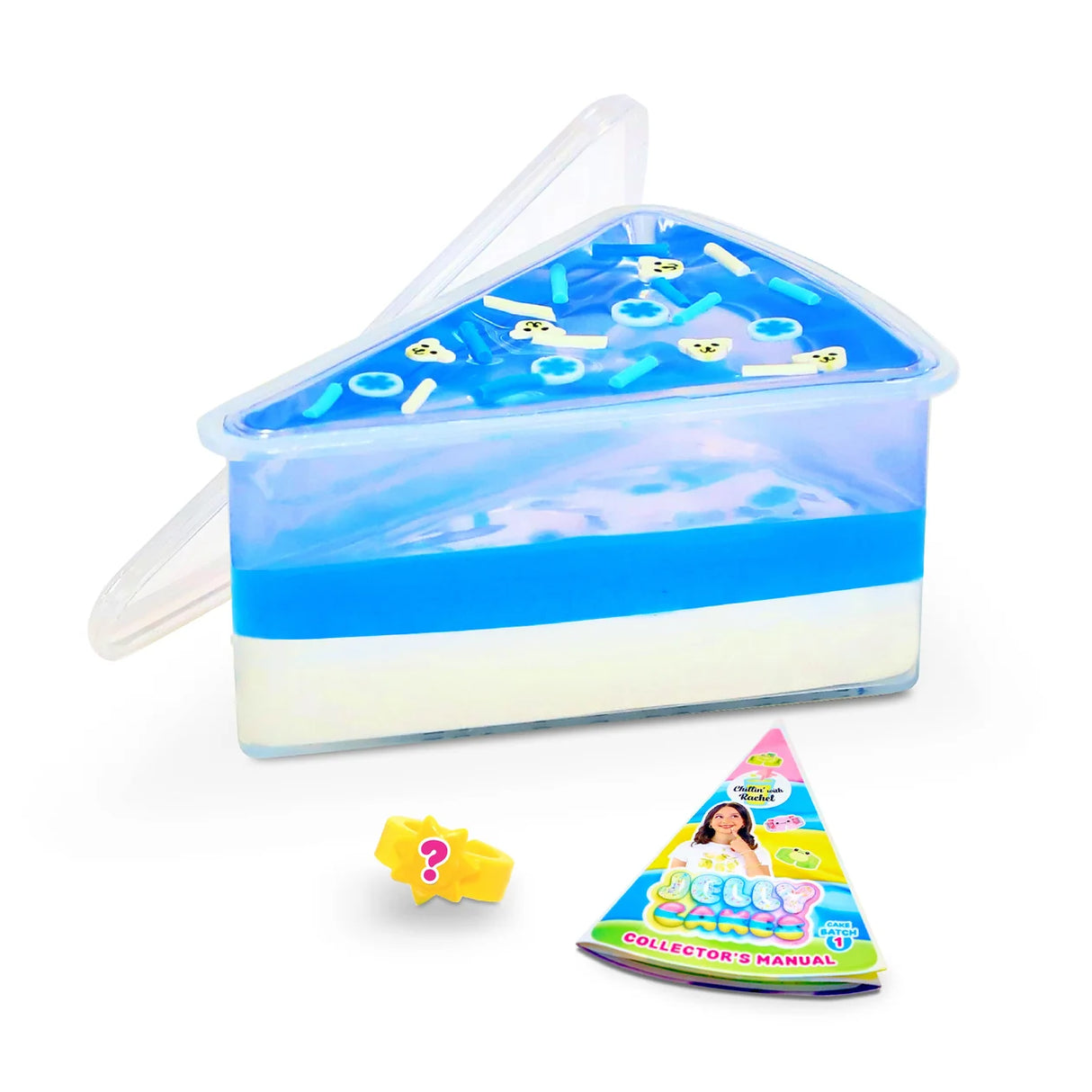 Jelly Cakes Chillin Cakes XL blue and white layered cake with sprinkles, mystery ring and collector's manual