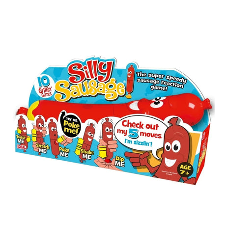 John Adams Silly Sausage box angled view showing the electronic sausage and five action commands