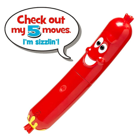 John Adams Silly Sausage electronic game unit showing the five move challenge