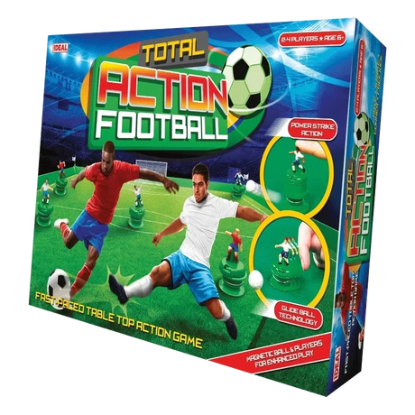 John Adams Total Action Football 5-a-Side box front showing football players, magnetic tabletop players and game features