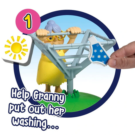 John Adams Windy Knickers gameplay showing a clothing piece being hung on Granny's washing line