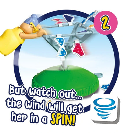 John Adams Windy Knickers gameplay showing the washing line spinning during the wind action