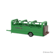 BRIXIES Plus Joskin Betimax viewed from the rear side showing the brown closed rear gate, rear lights, green livestock rails and drawbar