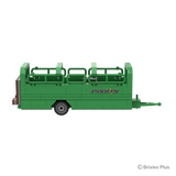 BRIXIES Plus Joskin Betimax in full side profile with the drawbar extending right, JOSKIN side branding, green upper rails and rear gate visible
