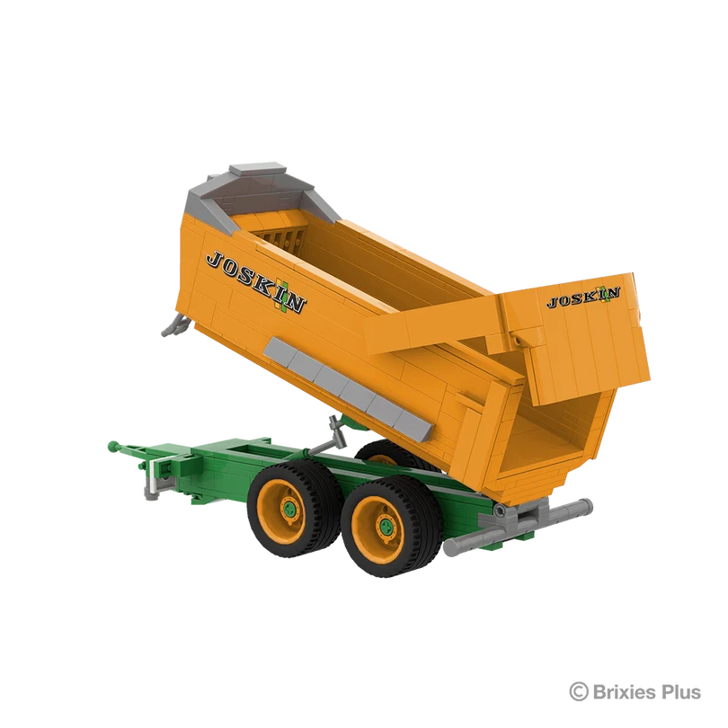 BRIXIES Plus Joskin Trans-KTP with the orange tipping body raised above the green tandem axle chassis