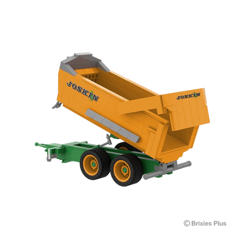 BRIXIES Plus Joskin Trans-KTP with the orange tipping body raised above the green tandem axle chassis