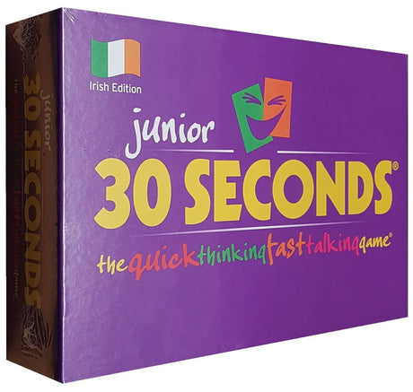 Front of Junior 30 Seconds board game box with Irish Edition label – Ireland