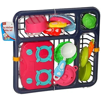 Junior Chef My Kitchen Playset box with tray, hob, dishes and utensils – Ireland