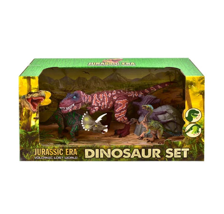 Jurassic Era Dinosaur Playset packaging with four movable dinosaur figures – Ireland
