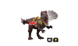 Jurassic World Wild Roar Metriacanthosaurus roaring with open jaws and yellow body lights