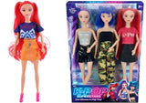 K-Pop Superstars 3 Pack box showing three dolls with purple, blue and red hair