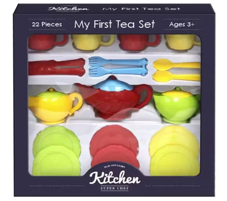 Front of Kandy Toys Kitchen Tea Set packaging with toy contents – Ireland
